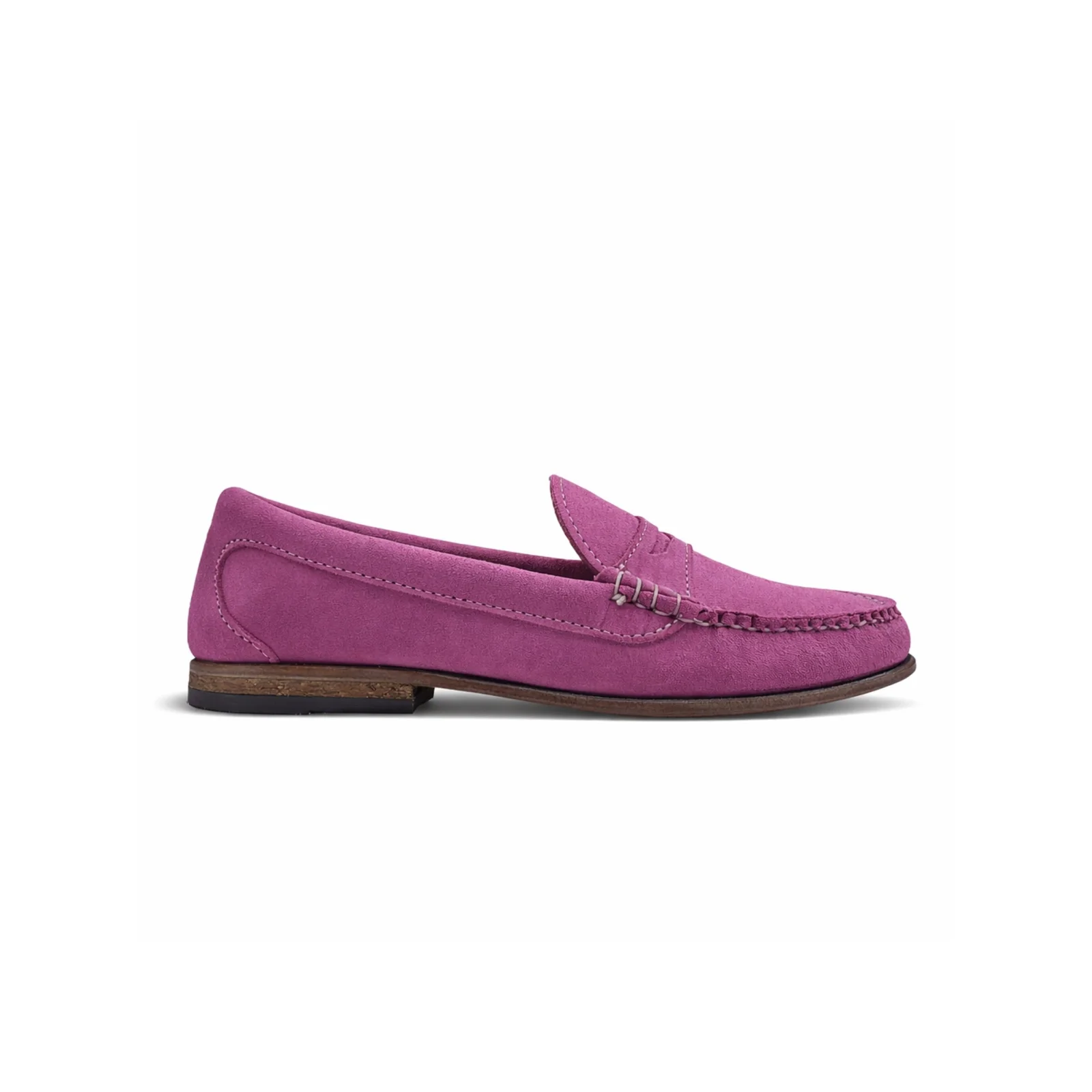 KKB Penny Loafer: Brilliant Pink Suede by Quoddy