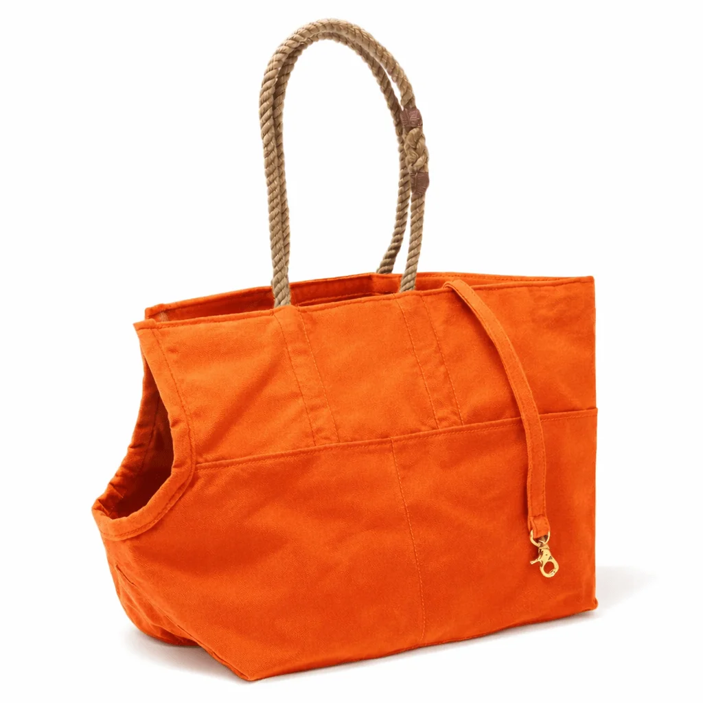 Fire Orange Waxed Cotton Canvas Dog Carrier by Found My Animal