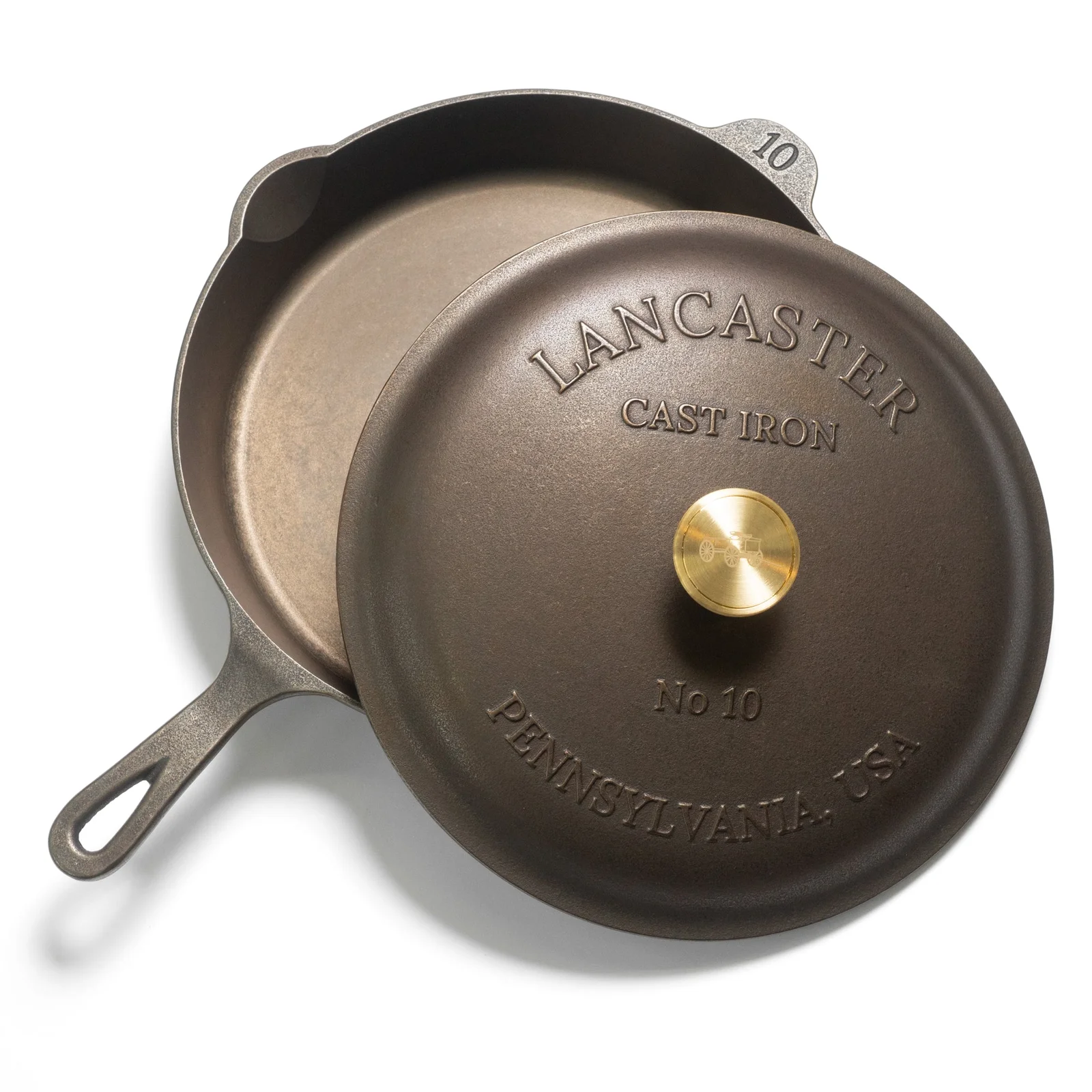 No. 10 Skillet & Lid Bundle by Lancaster Cast Iron
