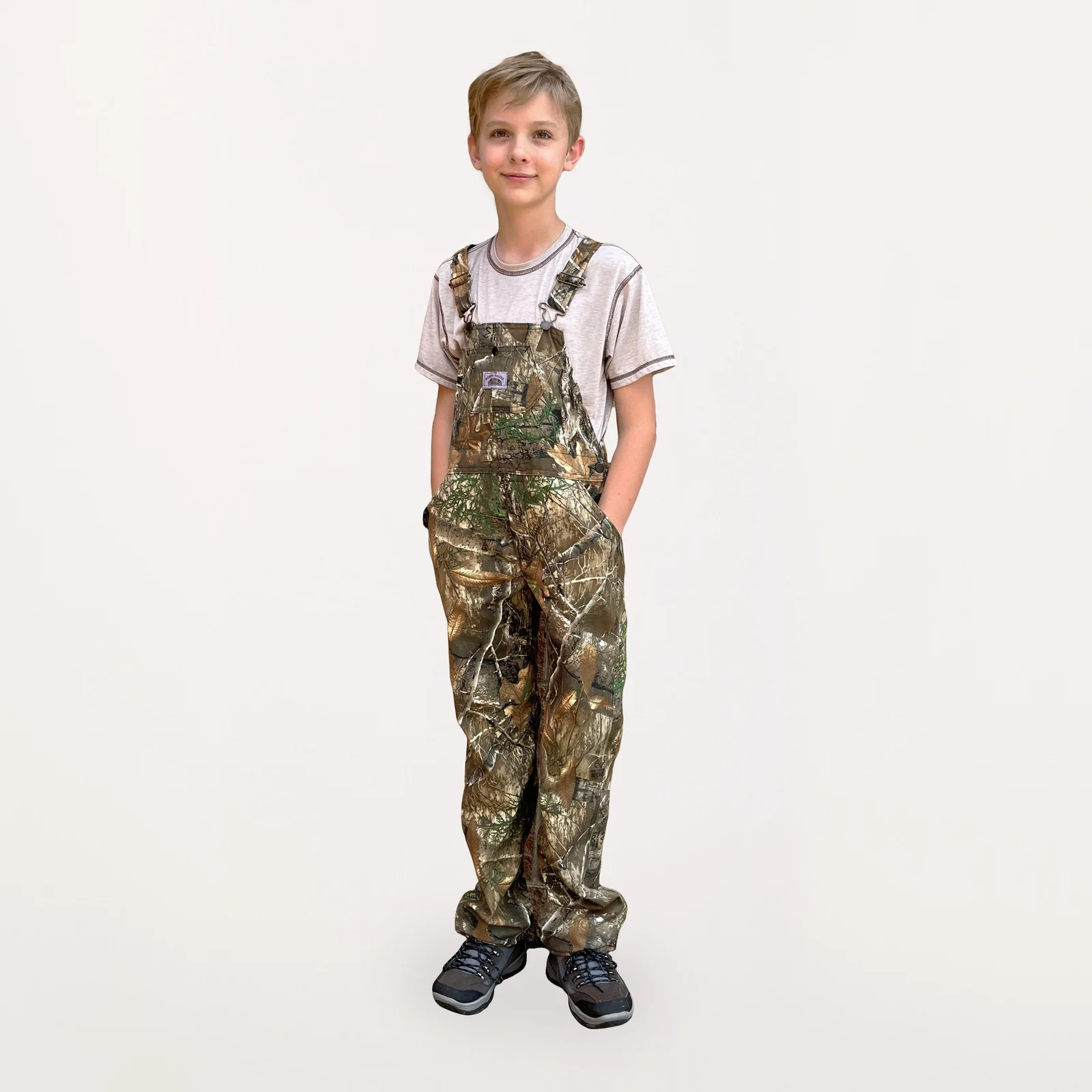 #951 Made in USA Boys Realtree Camo Bib Overall by Round House