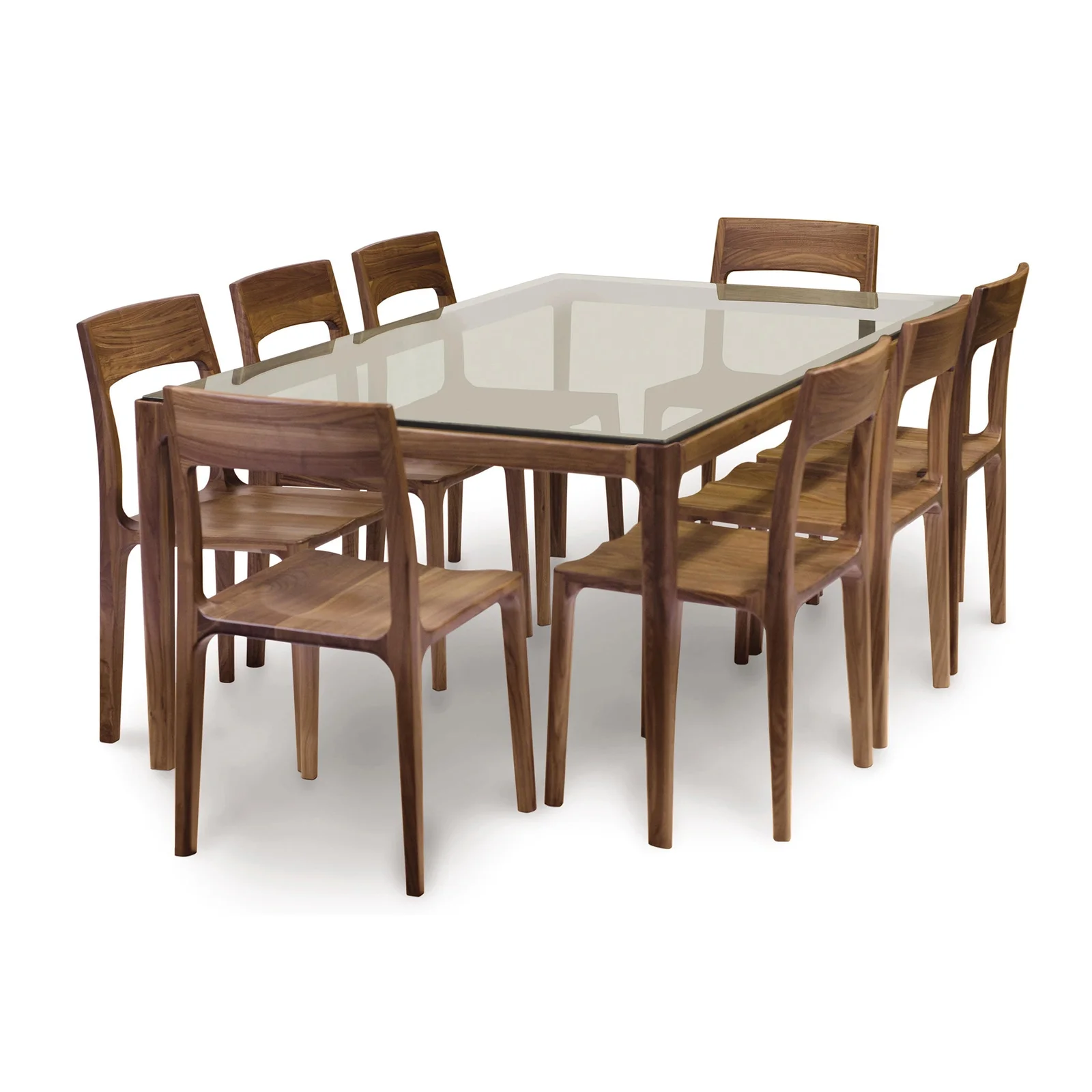 Lisse Glass Top Dining Table by Vermont Woods Studios