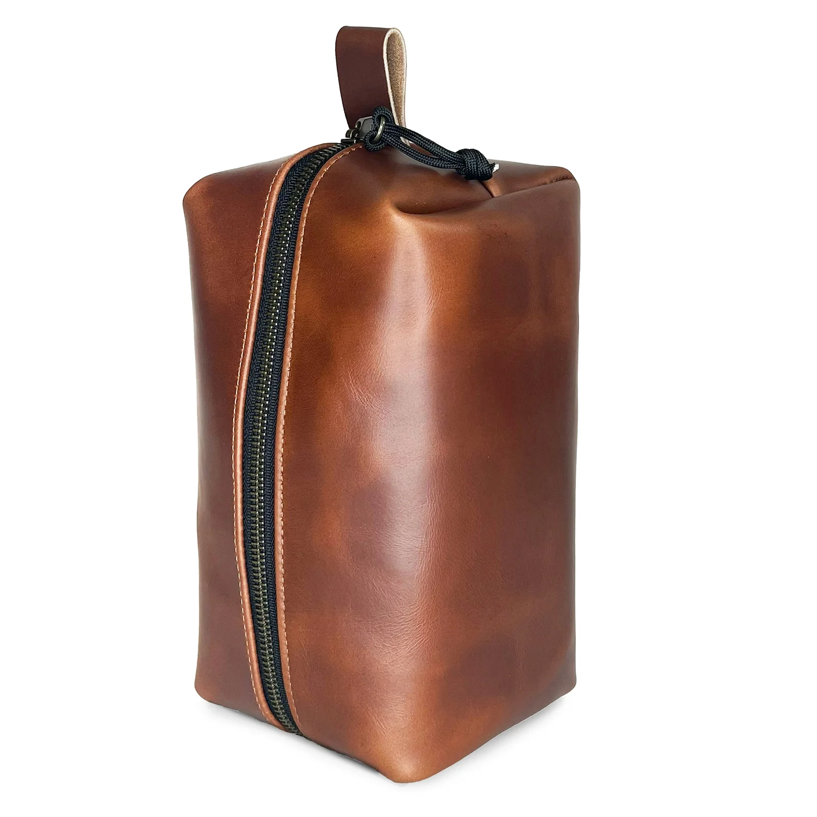 Dopp Kit / Horween Whiskey Cavalier Leather x TexWax™ Autumn Plaid Wax Canvas / Ships in 3-5 Weeks by Defy Bags