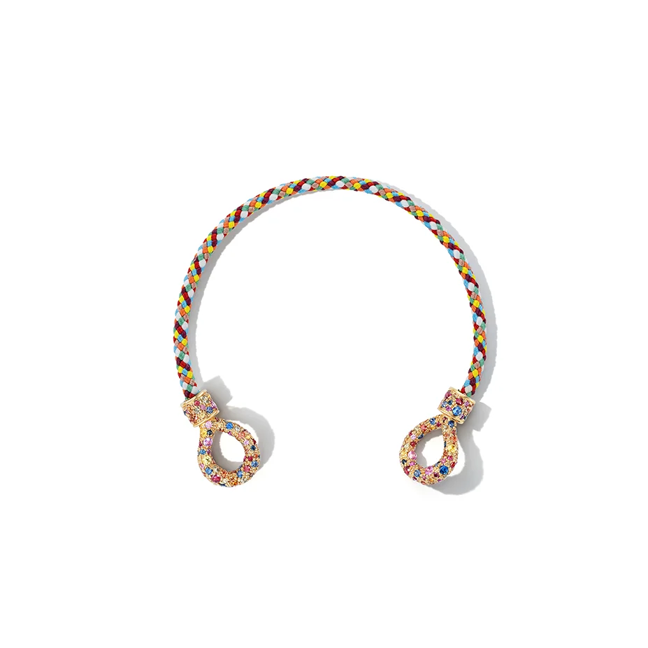 The String Project Bracelet with Mixed Sapphire Allstone Loops by Marla Aaron