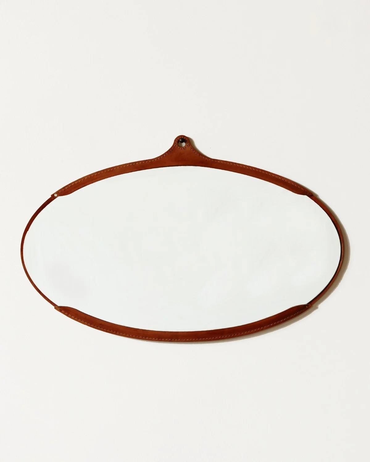 Fairmount Leather Wide Oval Mirror by Lostine