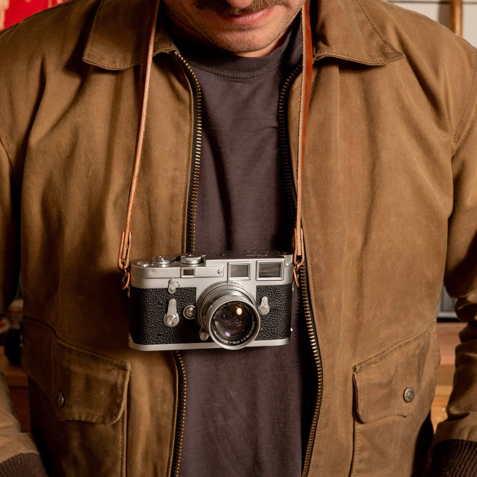 Short Camera Strap - Brown by Bradley Mountain