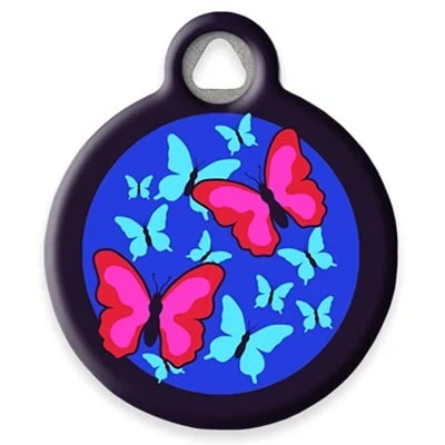 Social Butterfly Pet ID Tag by Dog Tag Art by Lupine Pet