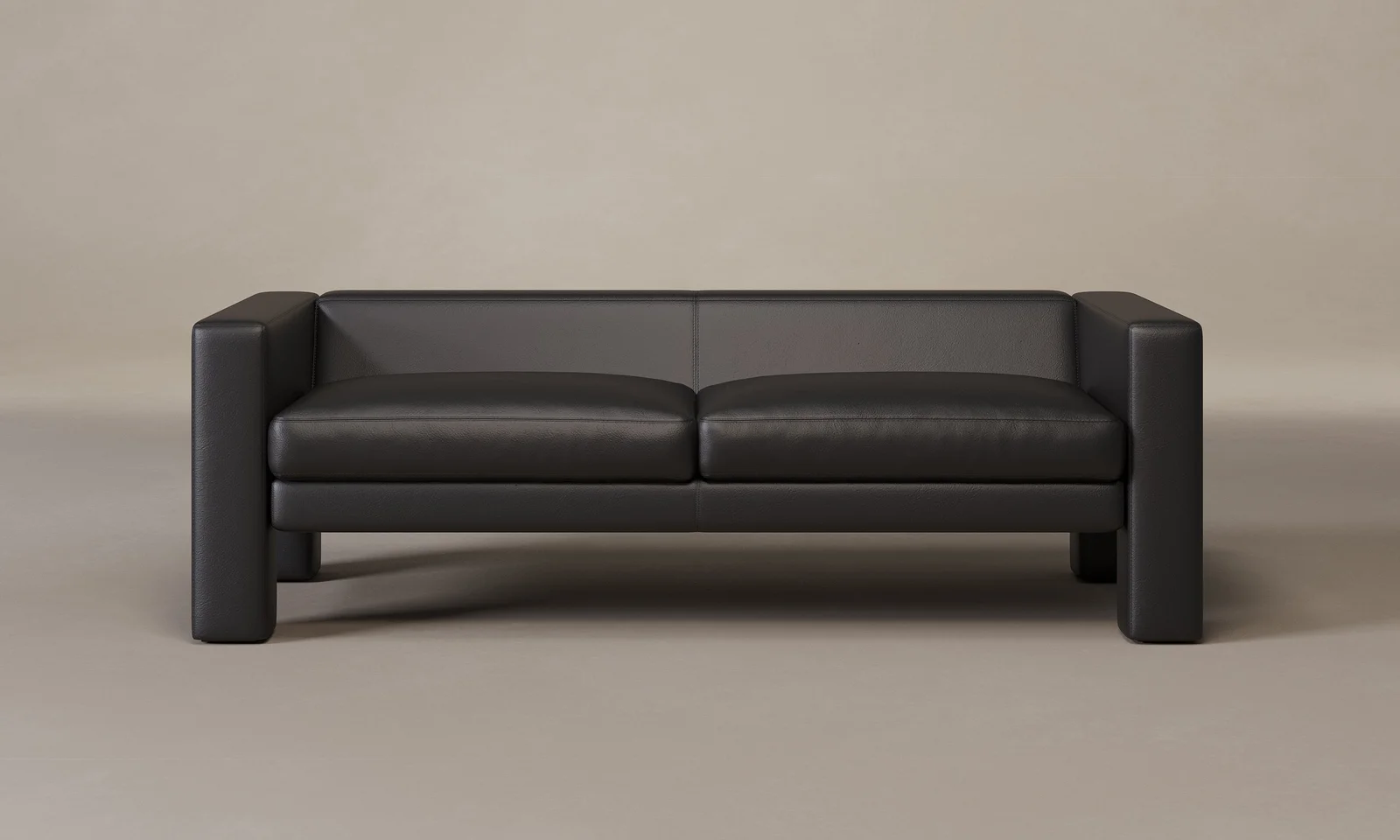 The Otto Sofa - Costa Leather Jet by Maiden Home