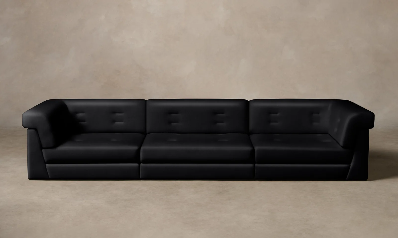 The Forma Modular Sofa - Costa Leather Jet by Maiden Home