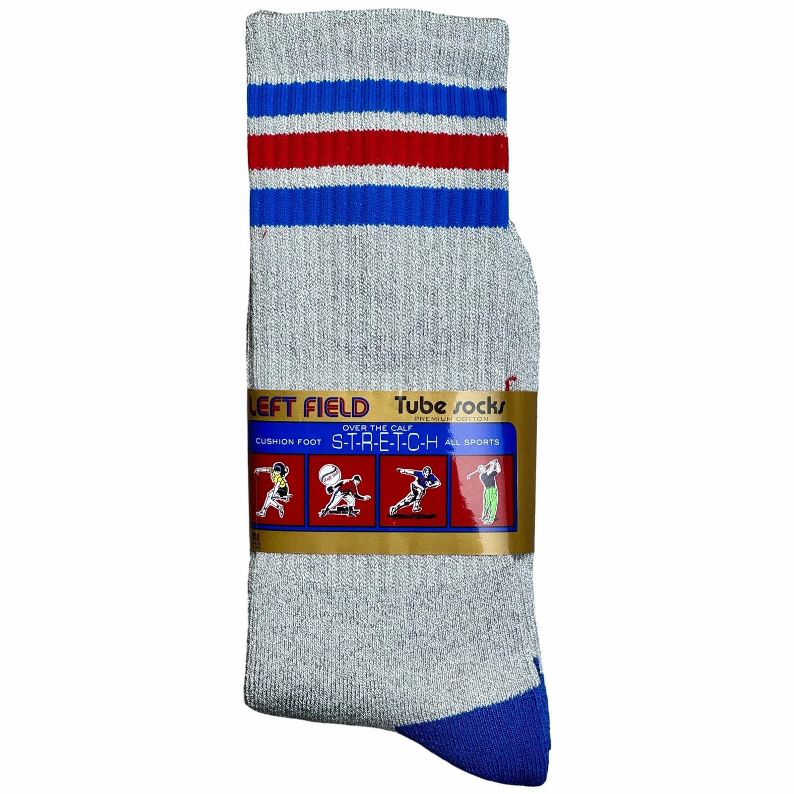 Grey Striped Bamboo Tube Socks by Left Field NYC