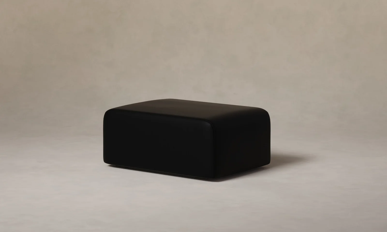 The Marcello Ottoman - Costa Leather Jet by Maiden Home