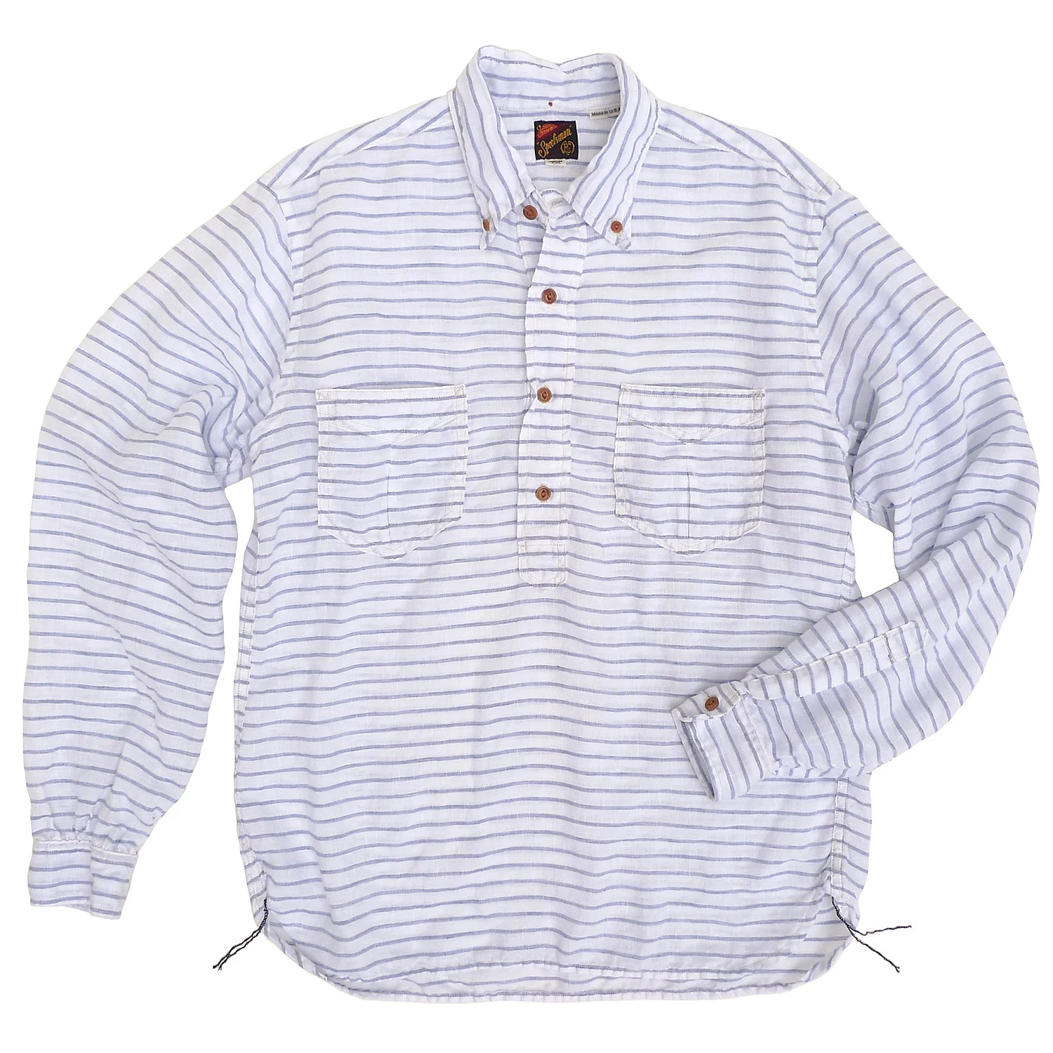 Berkeley Shirt L/S - Linen Stripe - Last One - Size Small by Mister Freedom