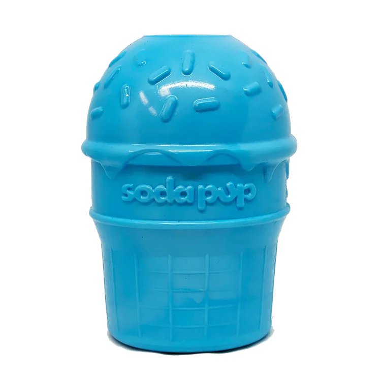 Ice Cream Cone Rubber Dog Chew Toy | Treat Dispenser | USA Made | SodaPup by SodaPup