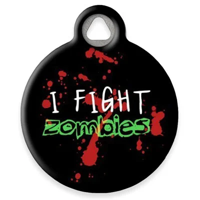 Zombie Fighter Pet ID Tag by Dog Tag Art by Lupine Pet