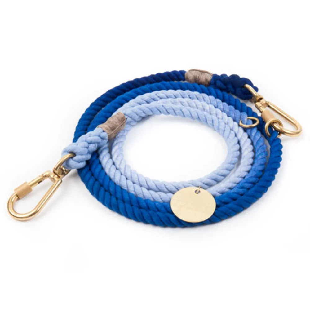 Latty Blue Ombre Cotton Rope Dog Leash, Adjustable by Found My Animal