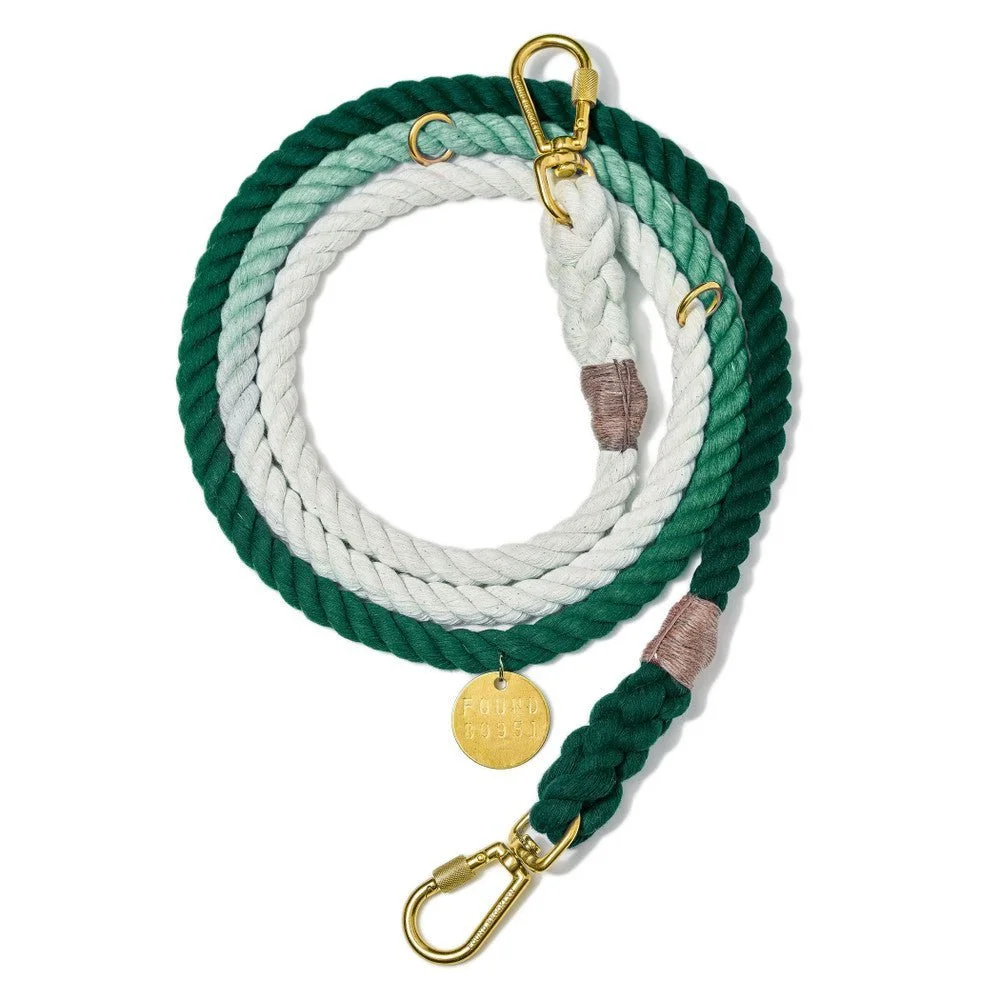 Teal Ombre Cotton Rope Dog Leash, Adjustable - Found My Animal by Found My Animal