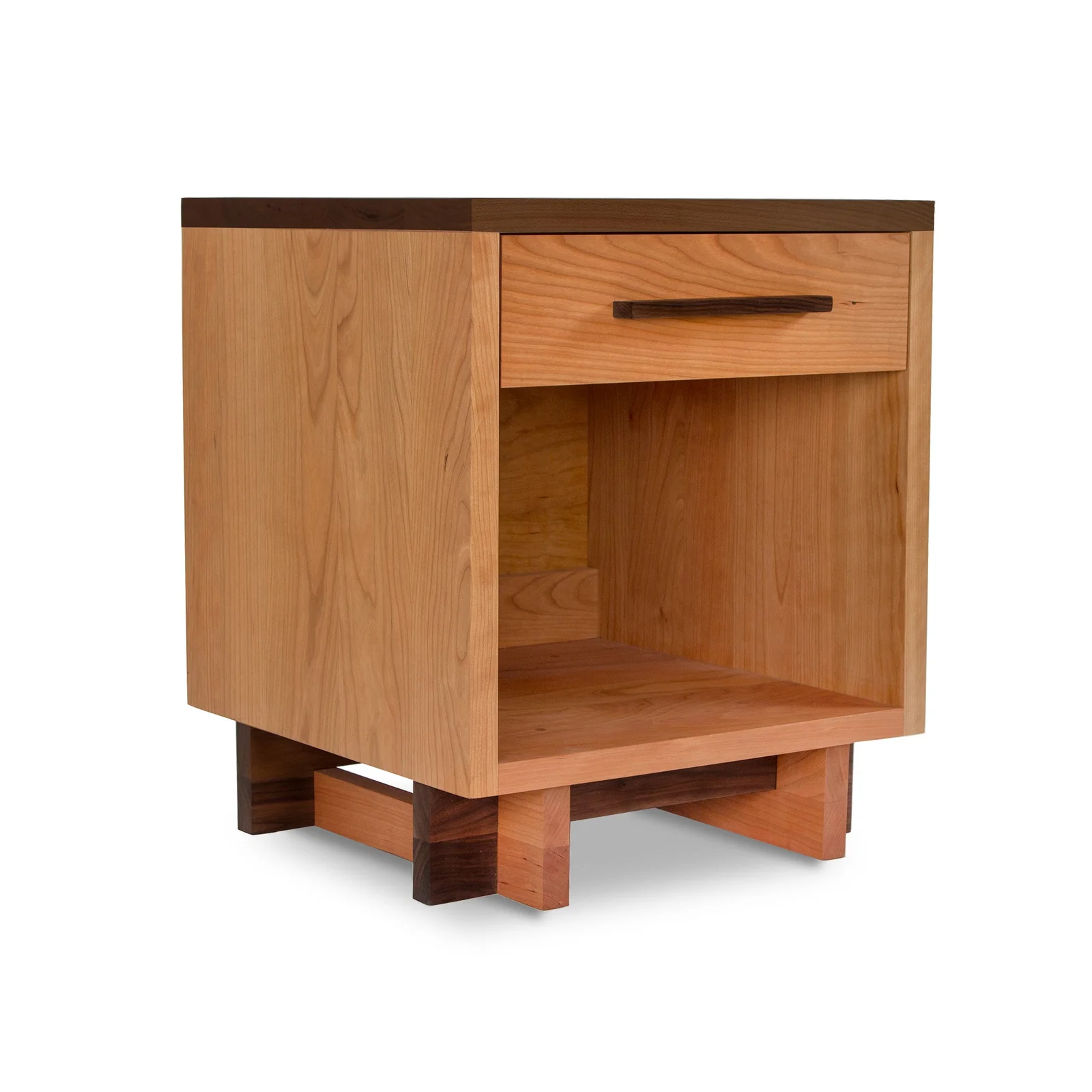 Modern American 1-Drawer Enclosed Shelf Nightstand by Vermont Woods Studios