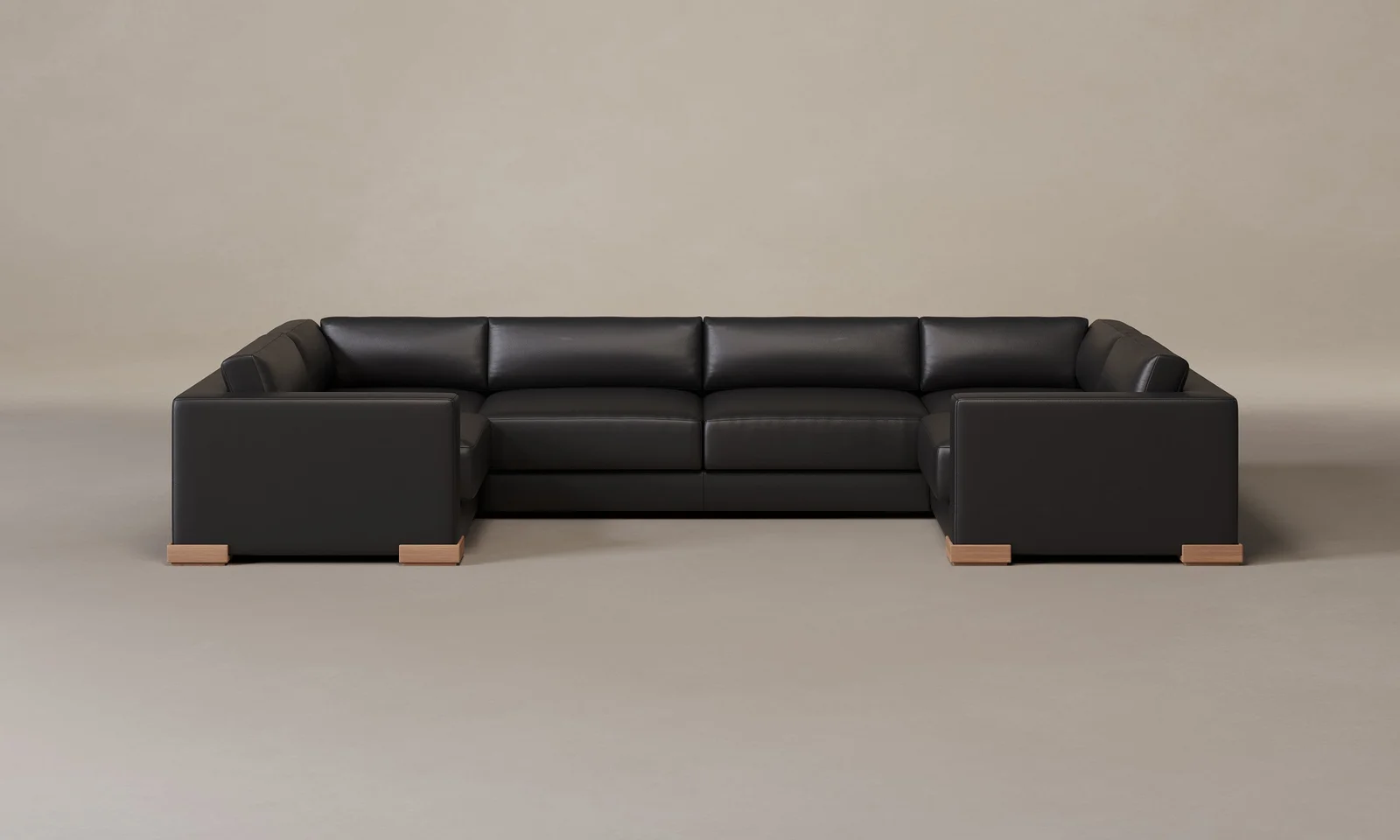 The Blair Sectional - Costa Leather Jet by Maiden Home