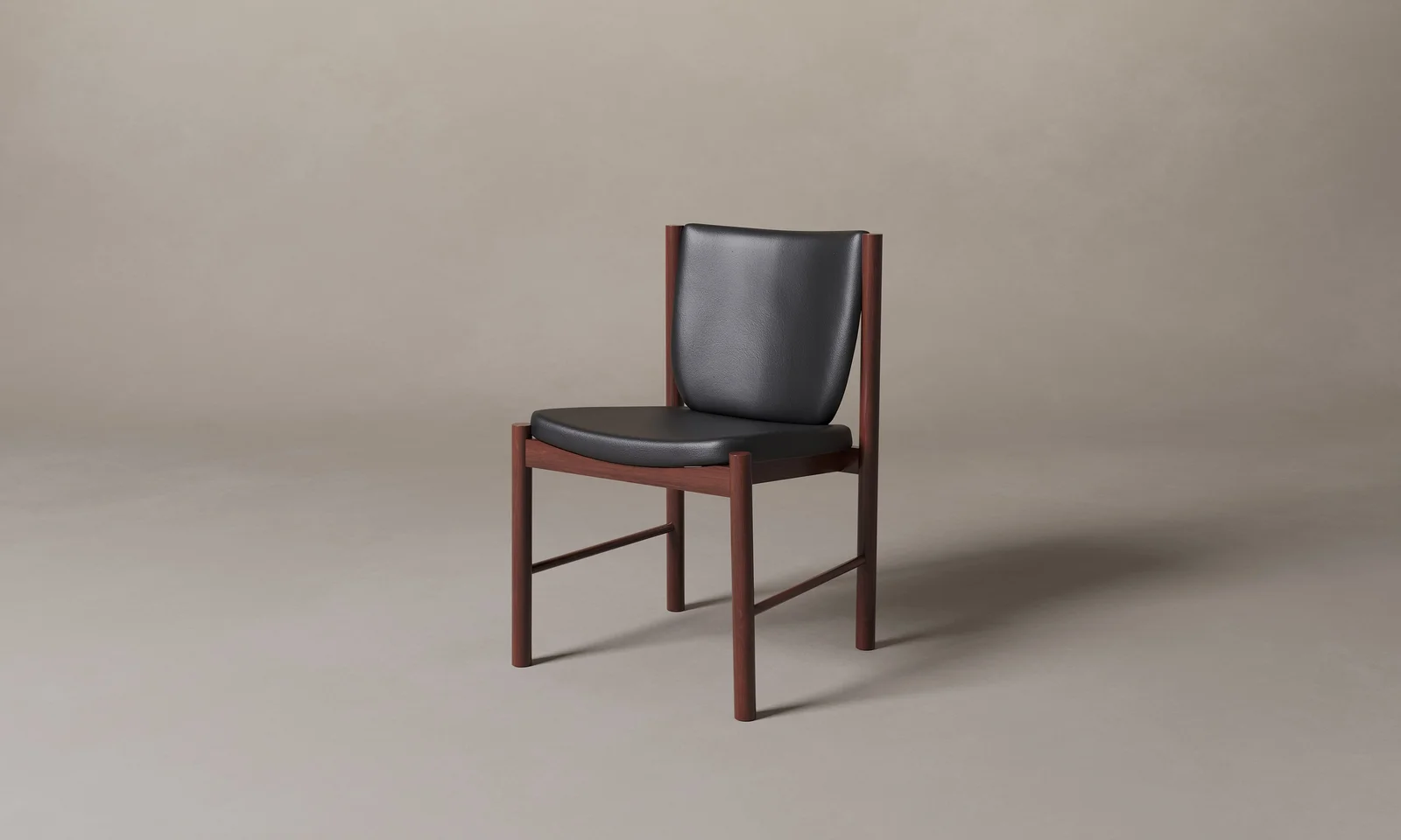 The Sol Dining Chair - Costa Leather Jet by Maiden Home