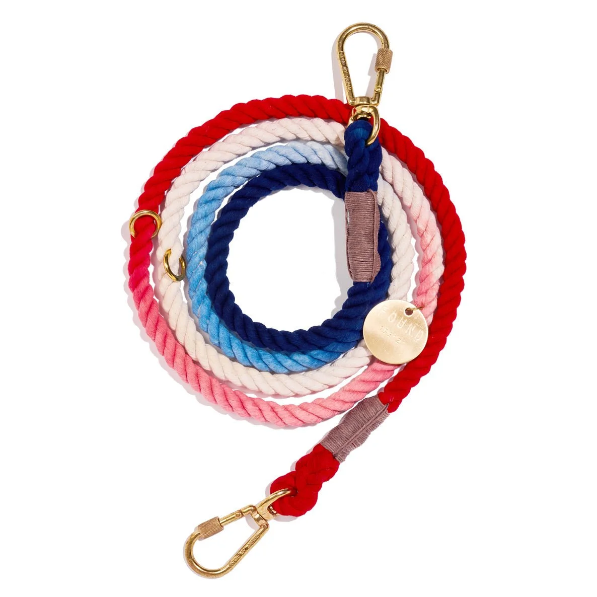Red, White & Blue Rope Dog Leash | Adjustable | Found My Animal by Found My Animal