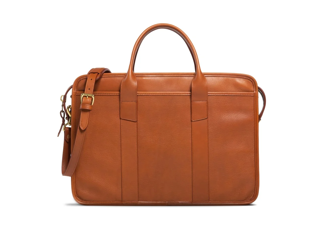 Bound Edge Zip-Top Briefcase by Frank Clegg Leatherworks