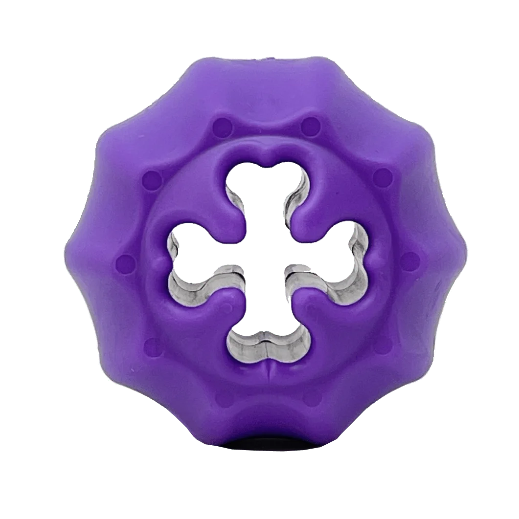 Cross Bones Bully Stick Holder & Chew Toy | Purple | USA Made by SodaPup