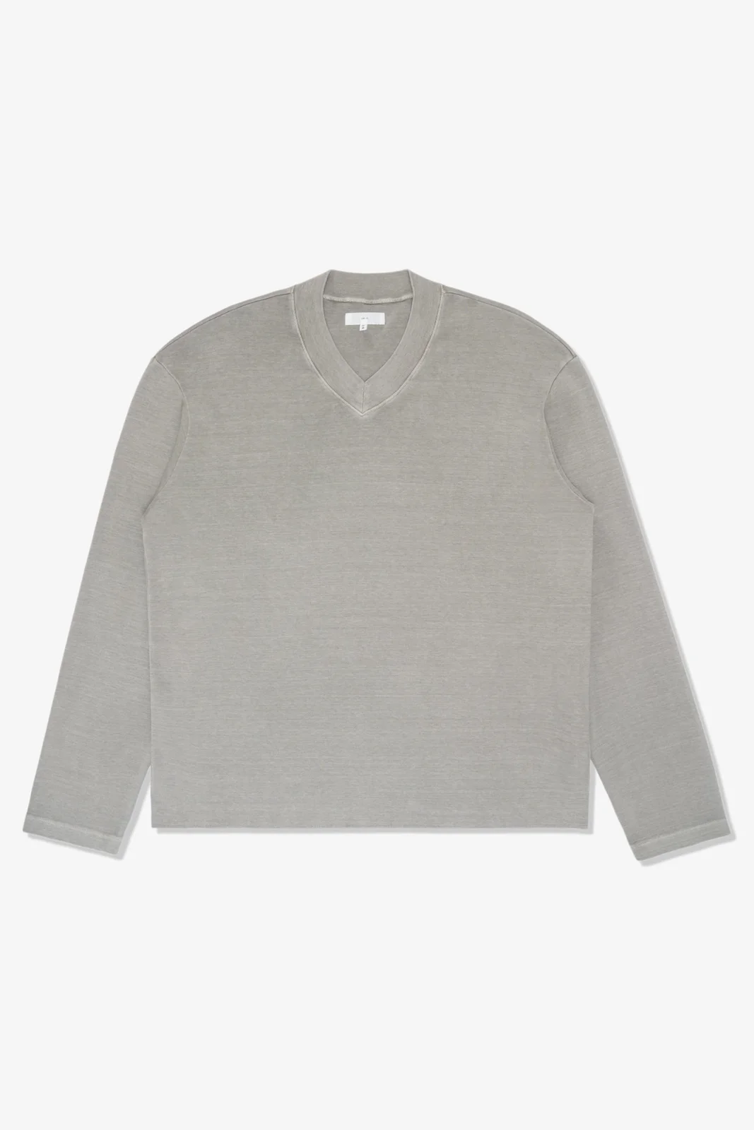 HIGH V-NECK L/S T-SHIRT - PIGMENT CHALK by Lady White Co.