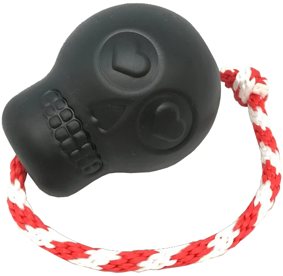 USA-K9 Magnum Skull - Black Magnum Rubber Chew Toy for Extreme Chewers | USA Made by SodaPup
