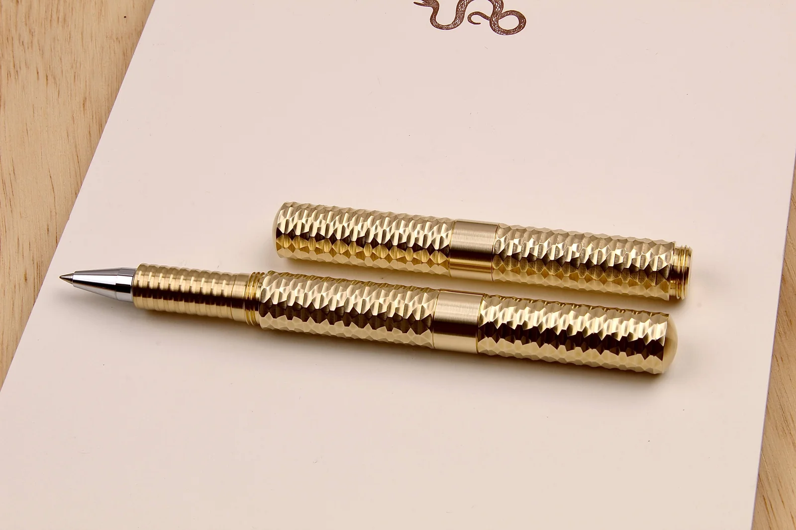 Solid Brass and Faceted Brass Pocket Six Inkball Pens by Schon DSGN