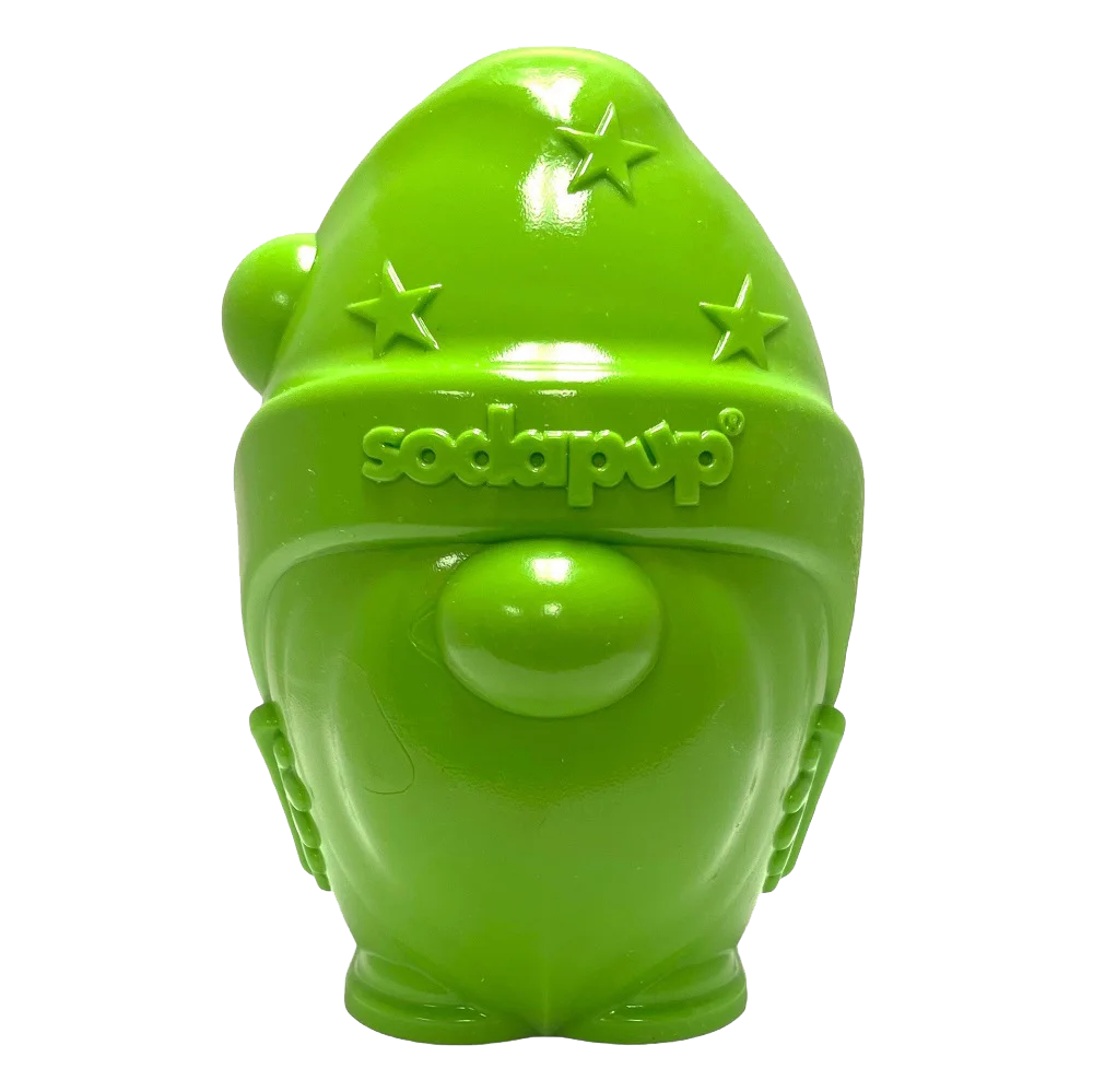 Gnome Rubber Dog Chew Toy | Floating Treat Dispenser | USA Made by SodaPup