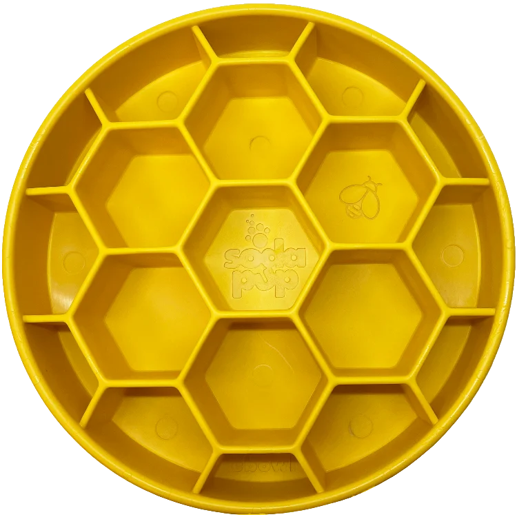Honeycomb eBowl Deep Slow Feeder Dog Bowl for Enrichment | USA Made by SodaPup