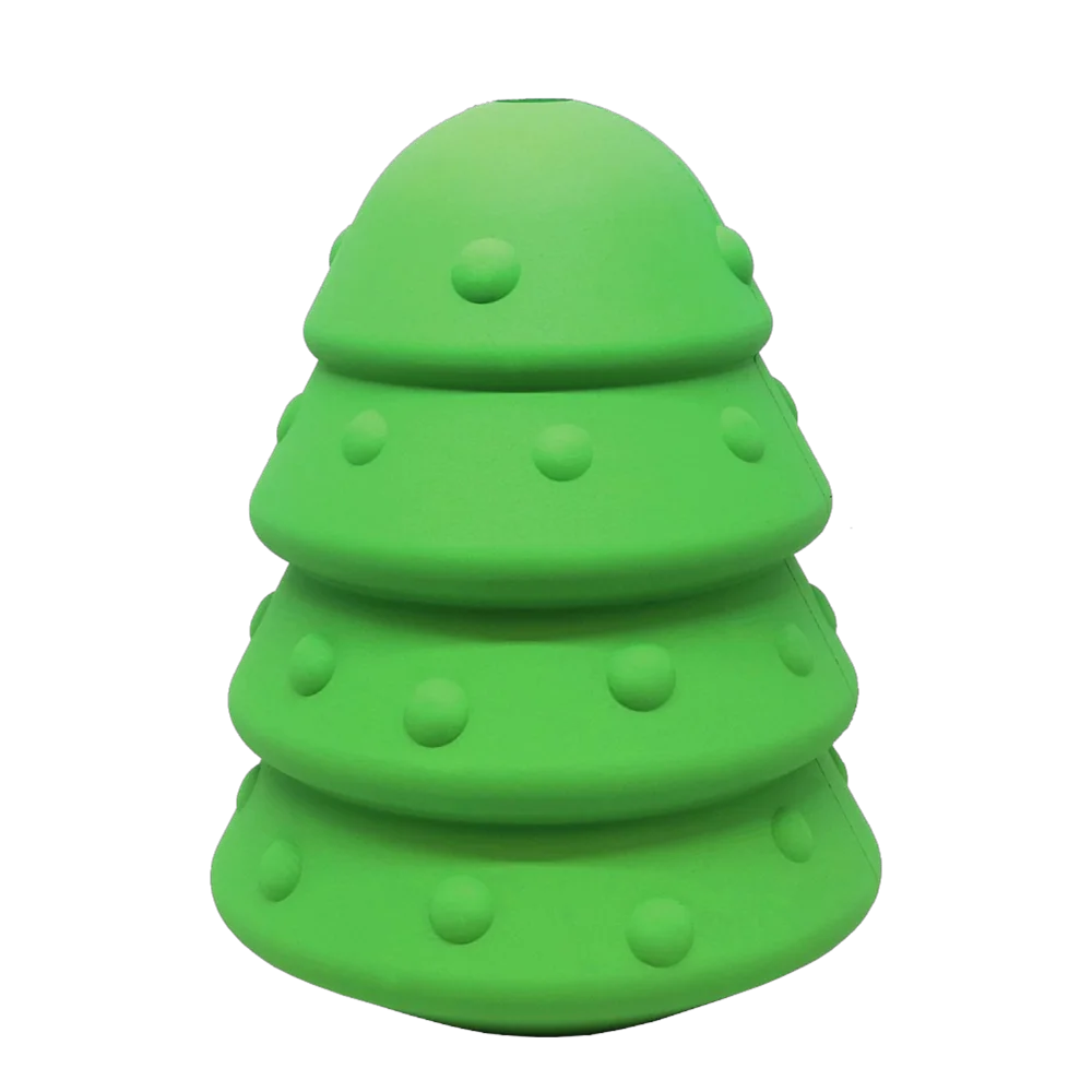 Christmas Tree Dog Toy - Durable Rubber Chew Toy for Large Dogs | USA Made by SodaPup