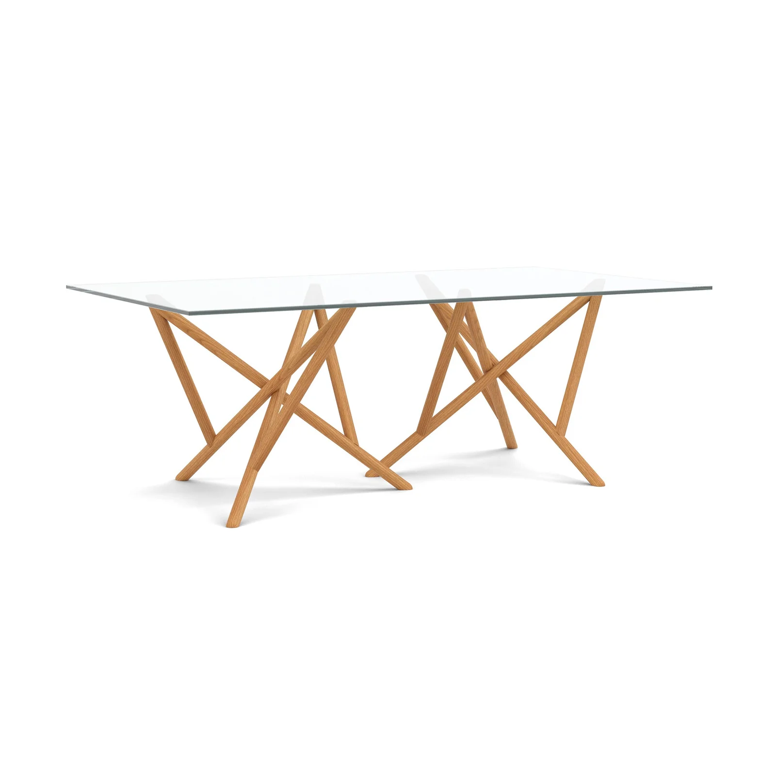 Baton Rectangular Glass Top Table by Vermont Woods Studios