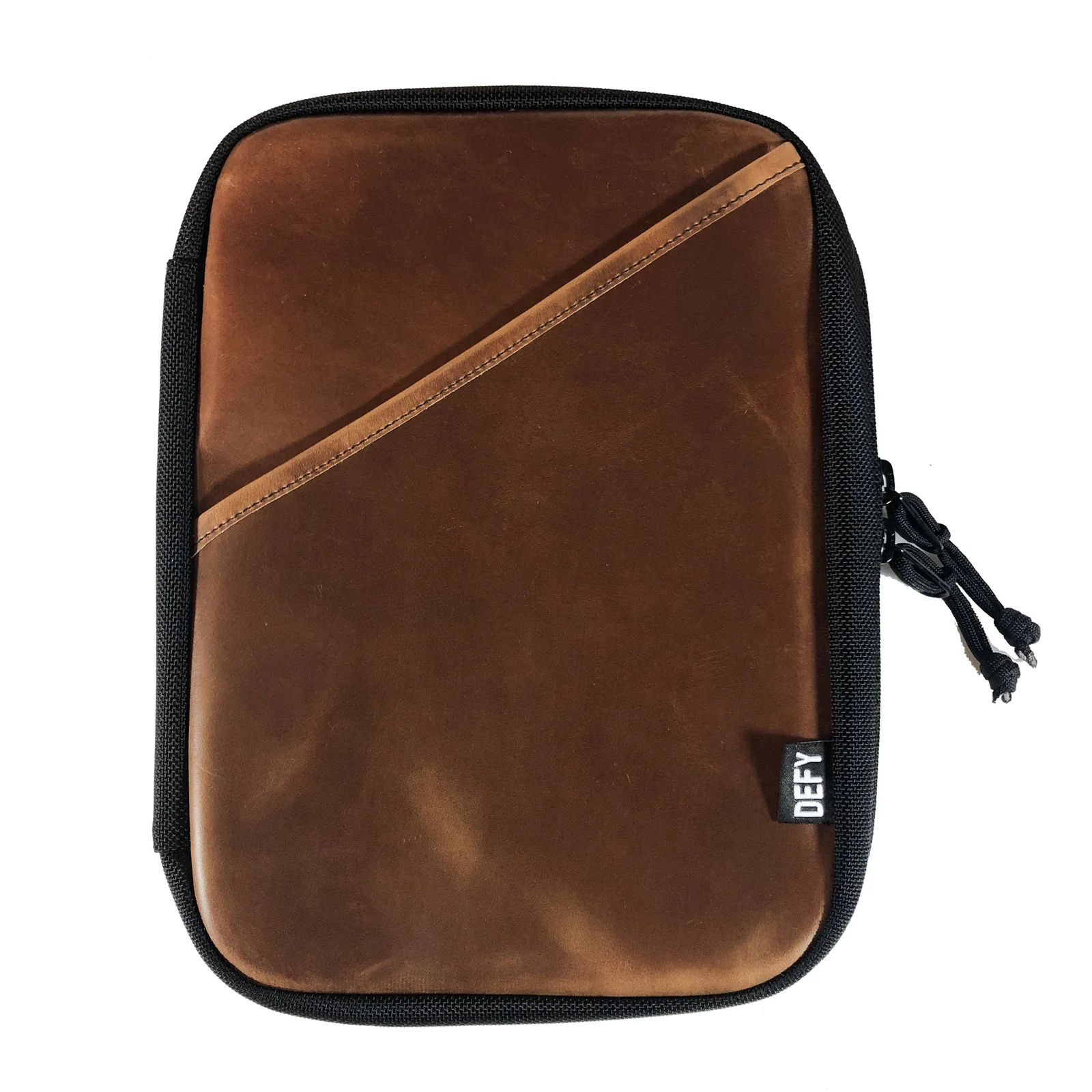The Void Horween Cavalier Whiskey Leather x Ballistic Nylon Admin Pouch / Large / Ships in 3-4 Weeks by Defy Bags