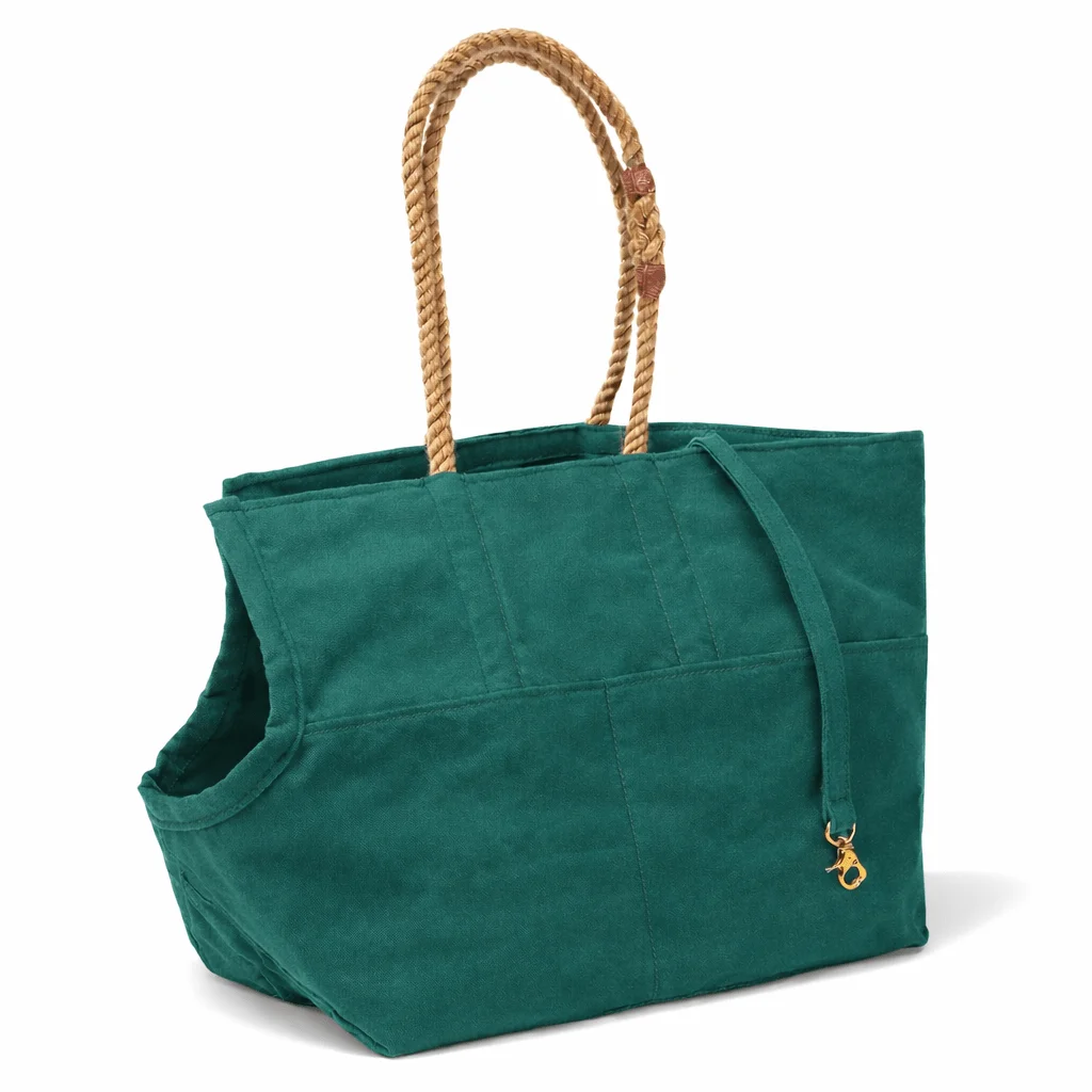 Pine Waxed Cotton Canvas Dog Carrier by Found My Animal