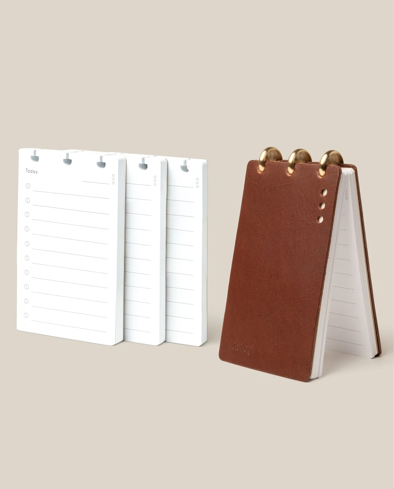 Leather Discbound Analog + 3 Refills (Brown) by Ugmonk