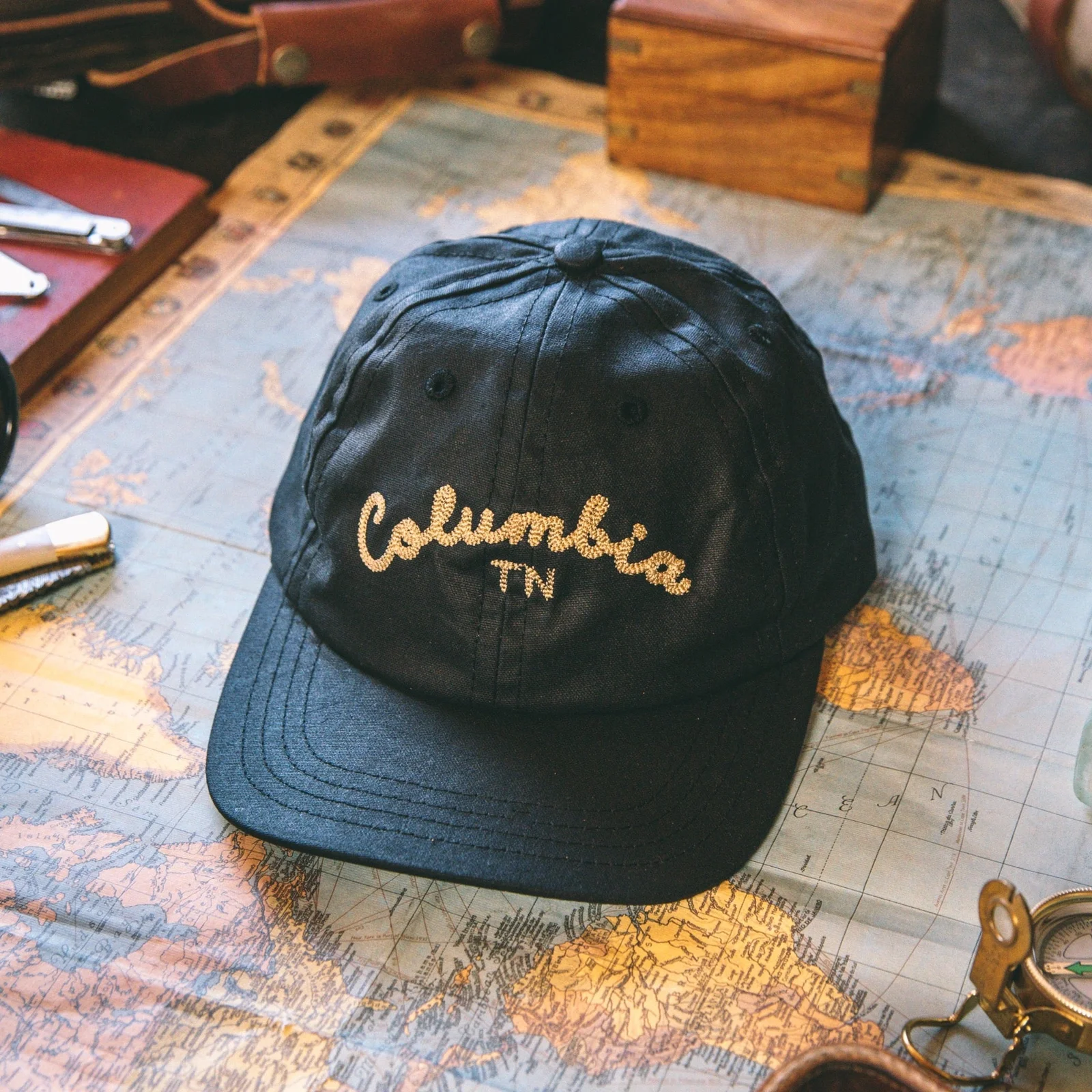 Columbia Baseball Cap - Waxed Black by Bradley Mountain