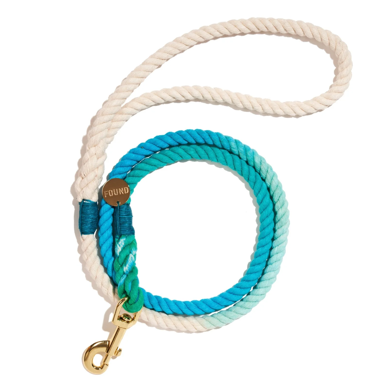 Robins Egg Blue Cotton Rope Dog Leash, Standard - 5FT by Found My Animal