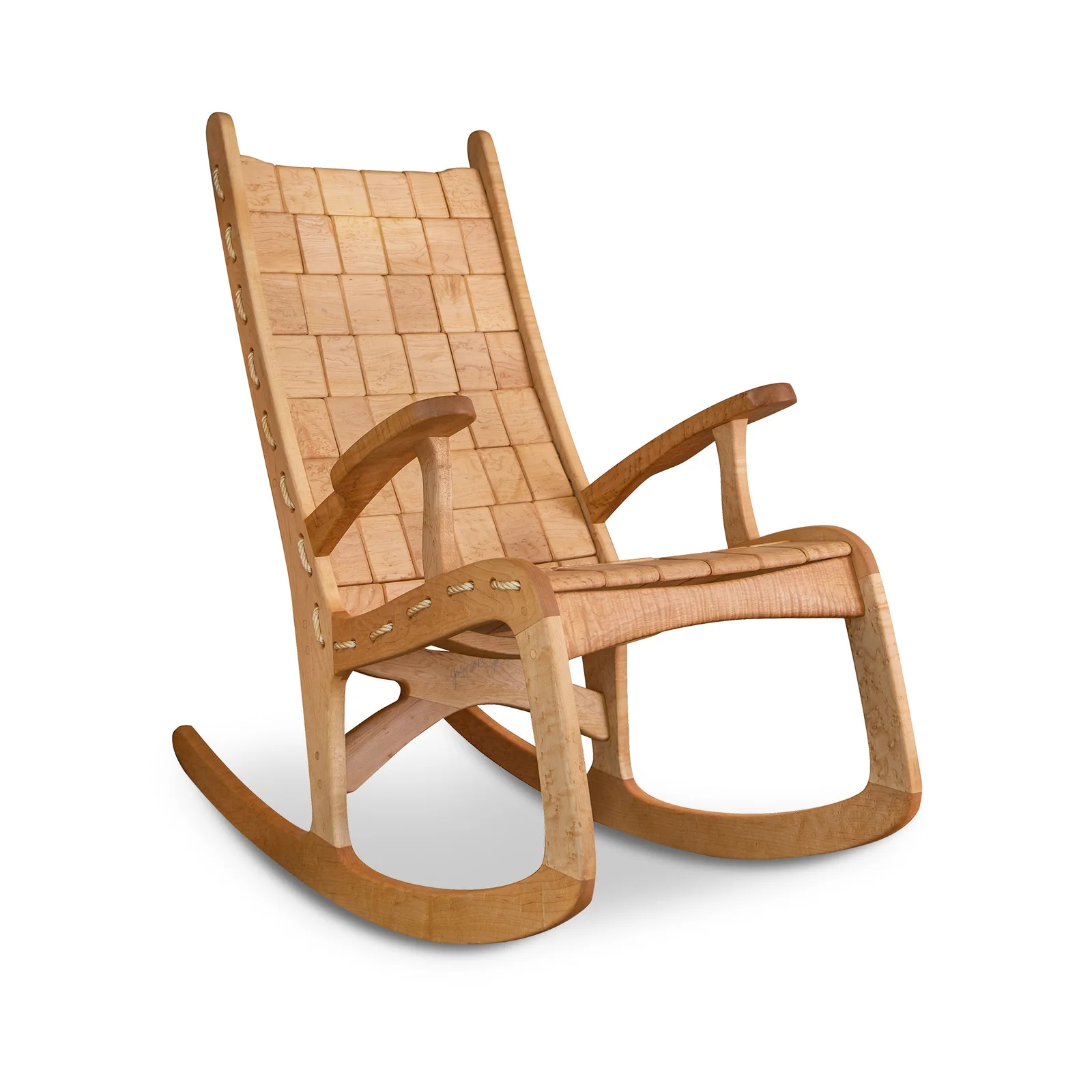 Quilted Vermont Birdseye Maple Rocking Chair by Vermont Woods Studios