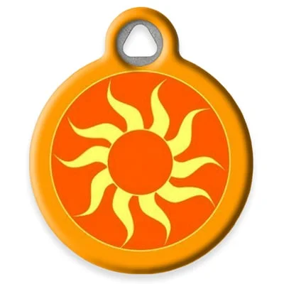 Orange Sun Pet ID Tag by Dog Tag Art by Lupine Pet