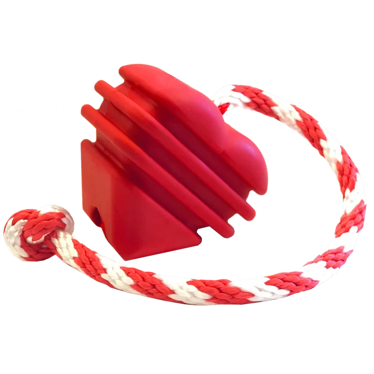Heart on a String Dog Toy - Durable Rubber Tug Toy for Large Dogs | USA Made by SodaPup
