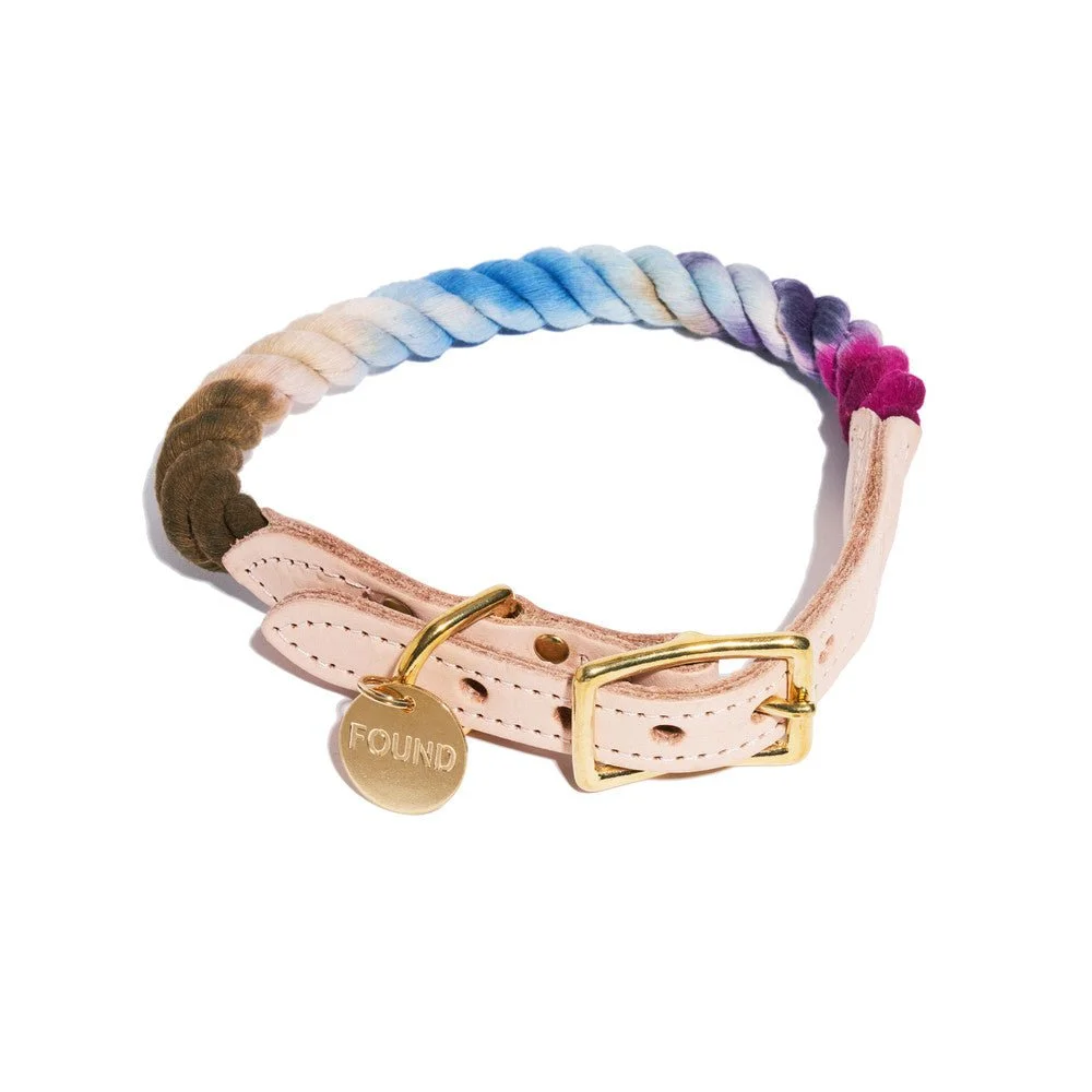 Mood Ring Ombre Cotton Rope Cat & Dog Collar by Found My Animal