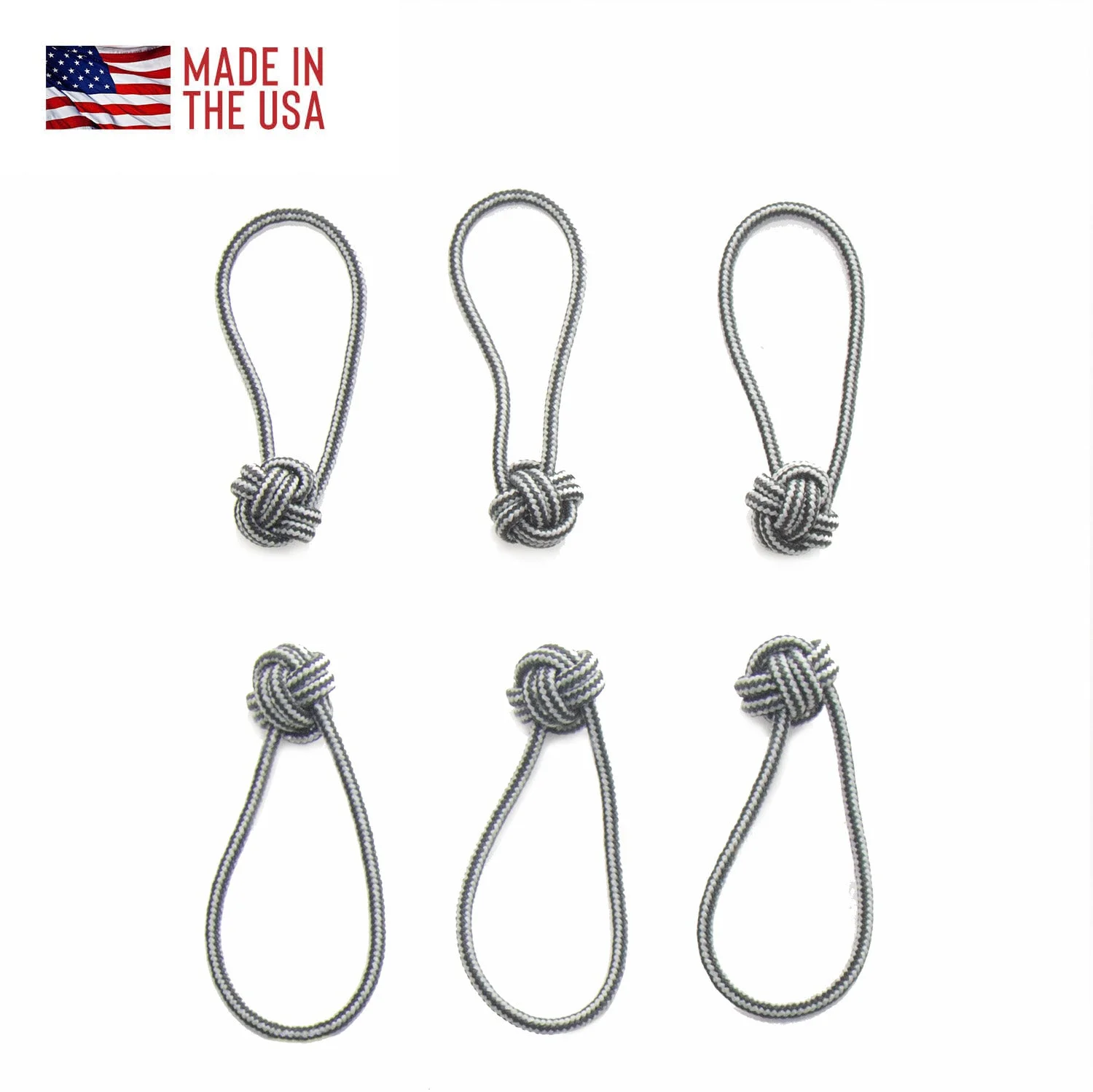 Monkey Fist Paracord Zipper Pulls - Multiple Colors (6 Pack) by Red Oxx