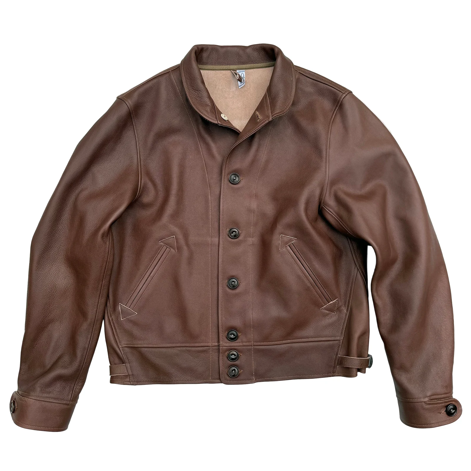 Campus Jacket - "Bison" - Brown Veg-Tan Leather by Mister Freedom