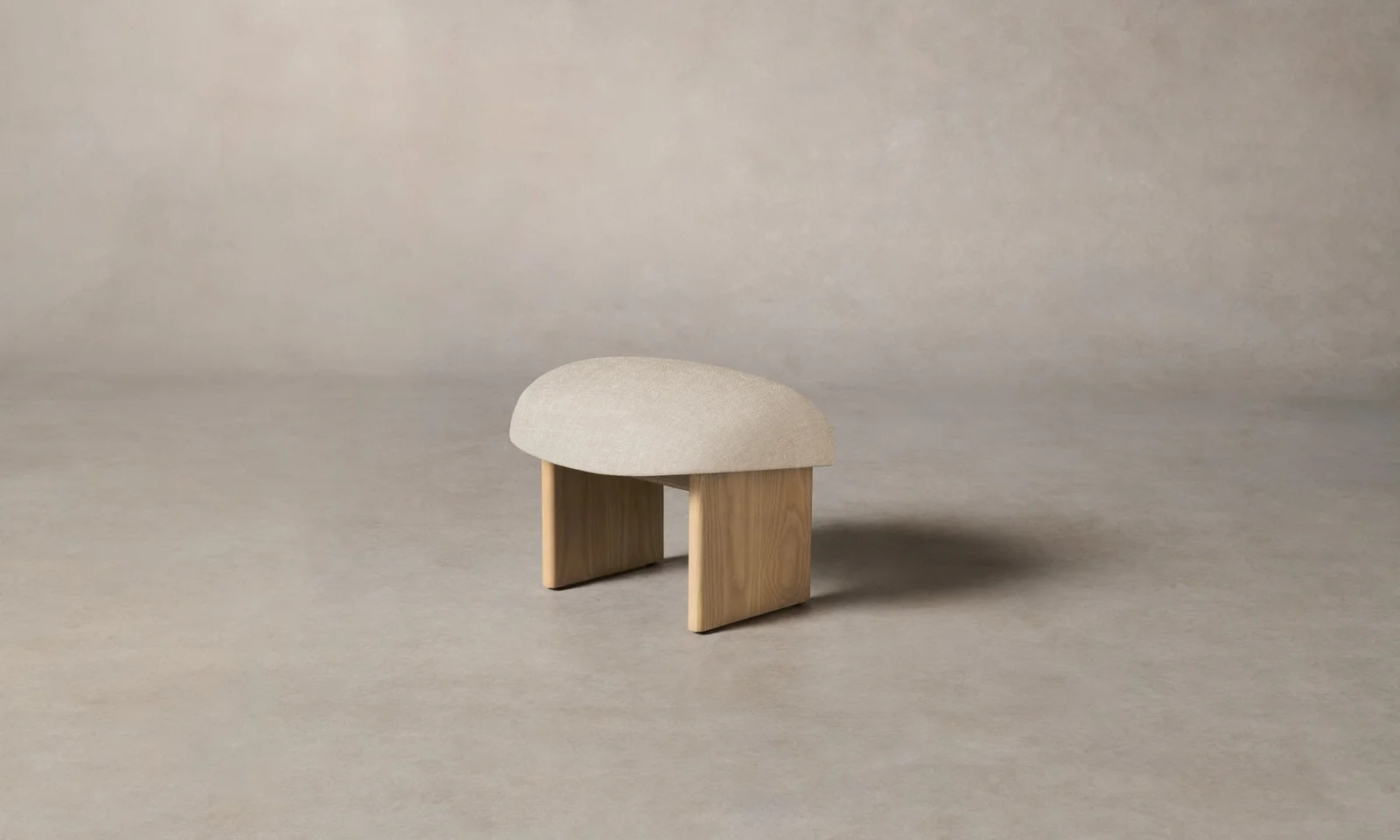 The Kenmare Ottoman - Heritage Belgian Linen Husk by Maiden Home