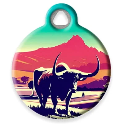 Texas Longhorn Pet ID Tag by Dog Tag Art by Lupine Pet