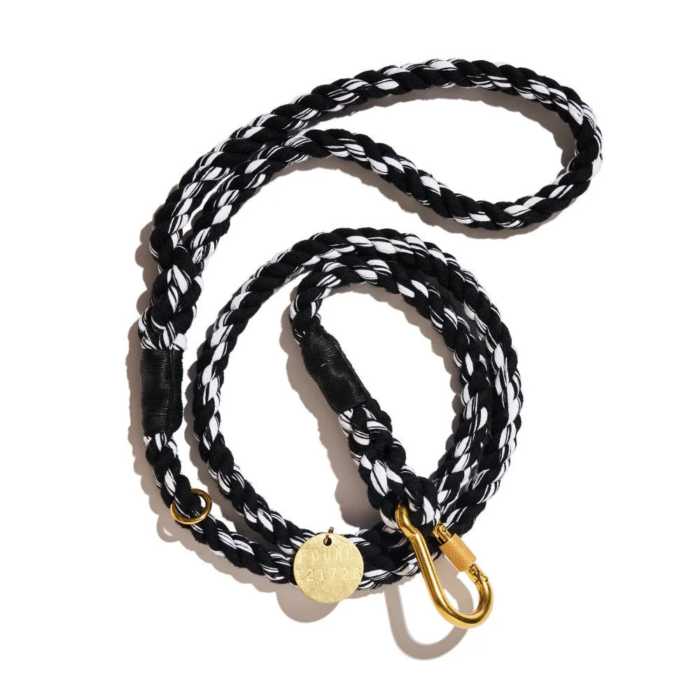 Black & White Rope Dog Leash, Standard by Found My Animal