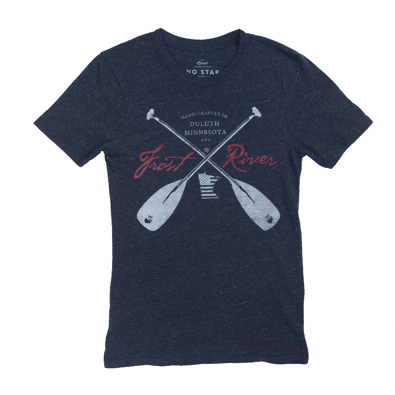 Women's Navy Crossed Paddles T-Shirt by Frost River