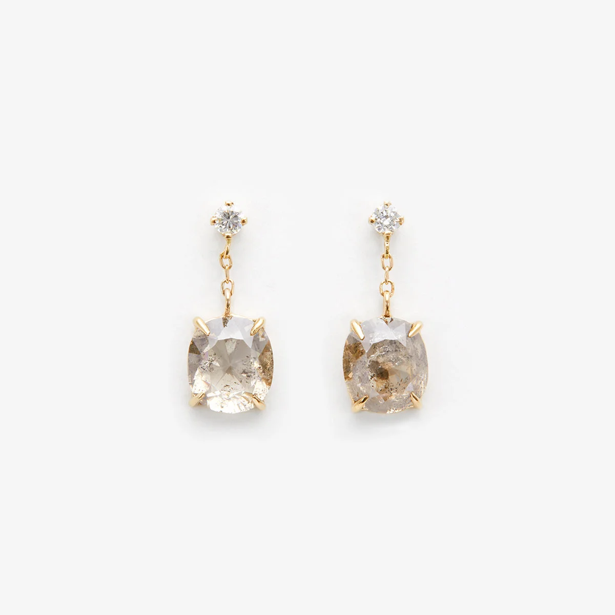 3.30 Carat One-of-a-Kind Diamond Slice Earrings | CE11-OOAK by Satomi Kawakita