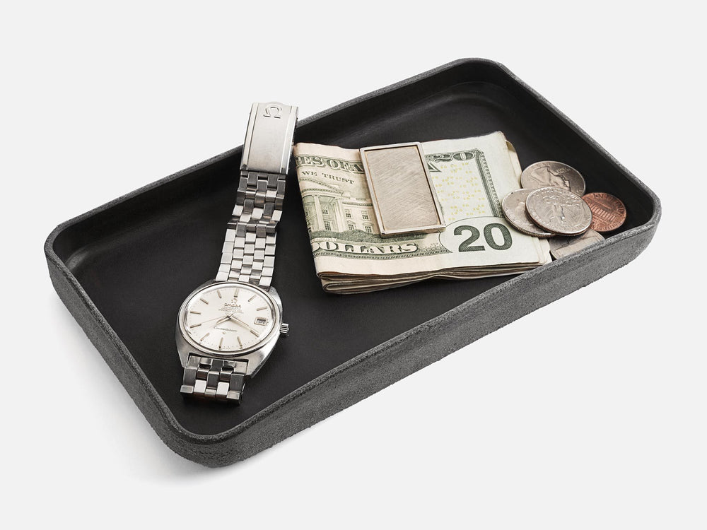 No. 309 Leather Valet Trays, Black by Billykirk