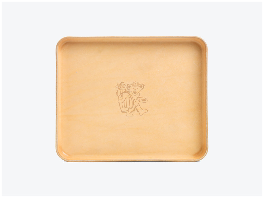 No. 471-GD Large Leather Valet Tray Club Bear, Natural by Billykirk